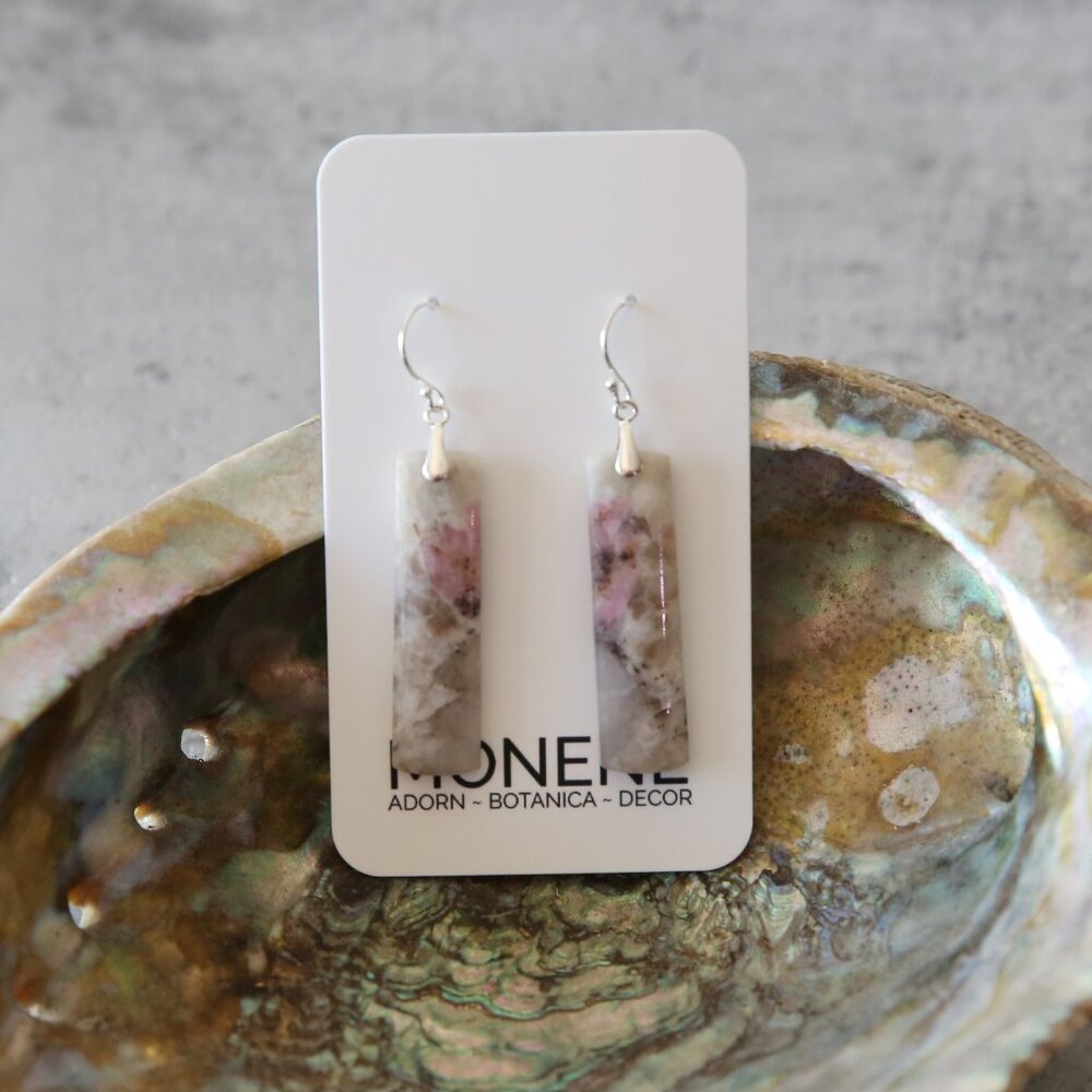 Blushed Quartz | Tourmaline in Quartz with Sterling Silver Earrings